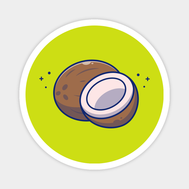 Coconut And Slices Of Coconut Cartoon Magnet by Catalyst Labs